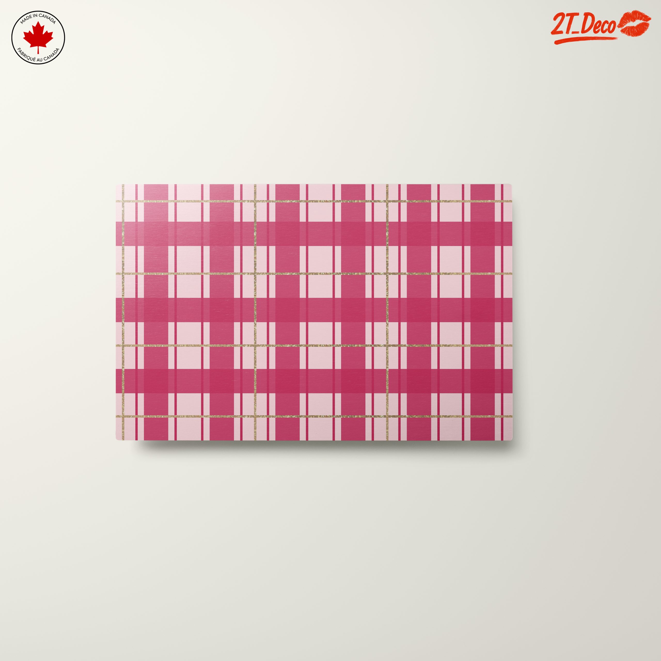 Stylish Pink Plaid Pattern Art - Image 10
