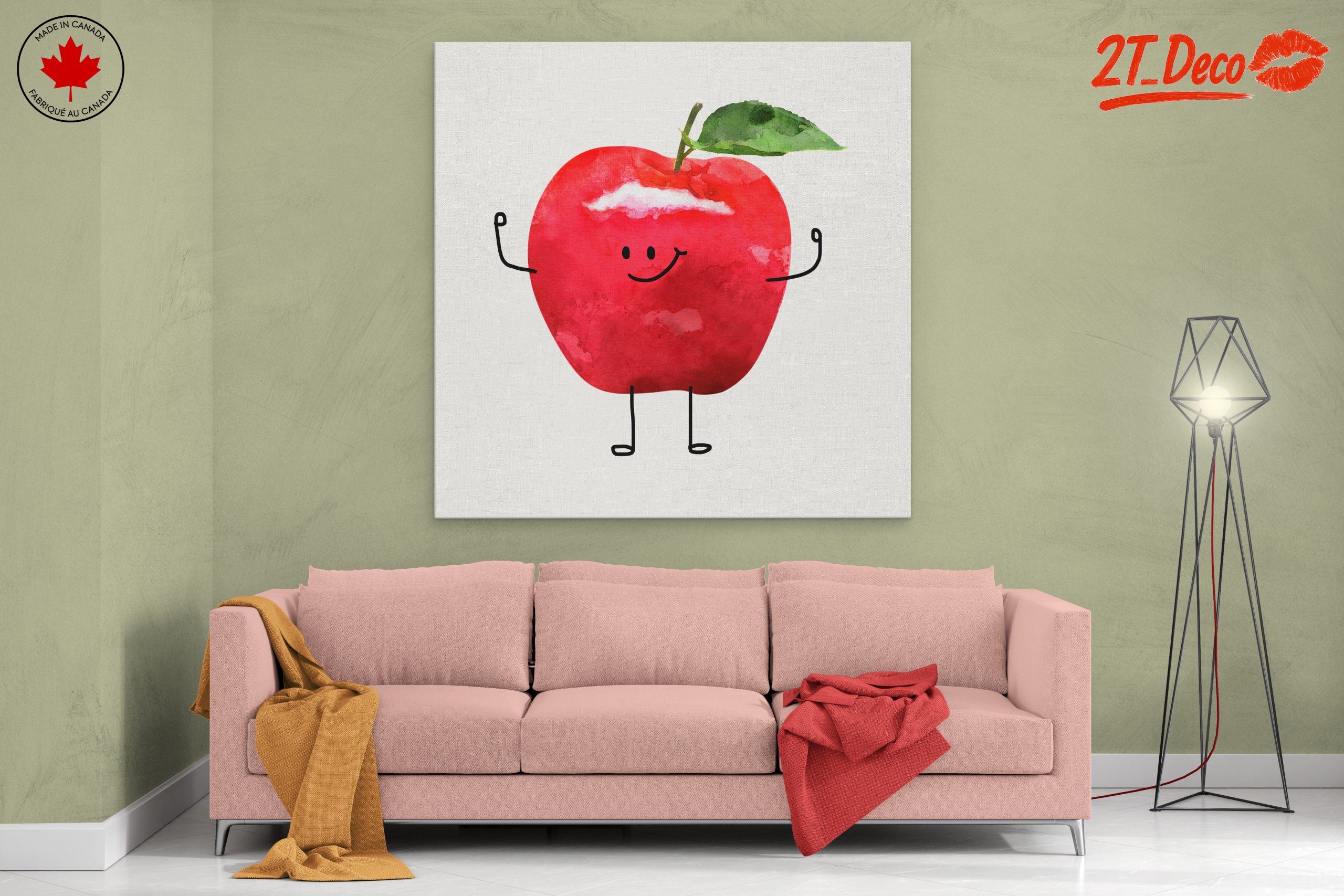 Playful Cartoon Apple Character Art - Image 2