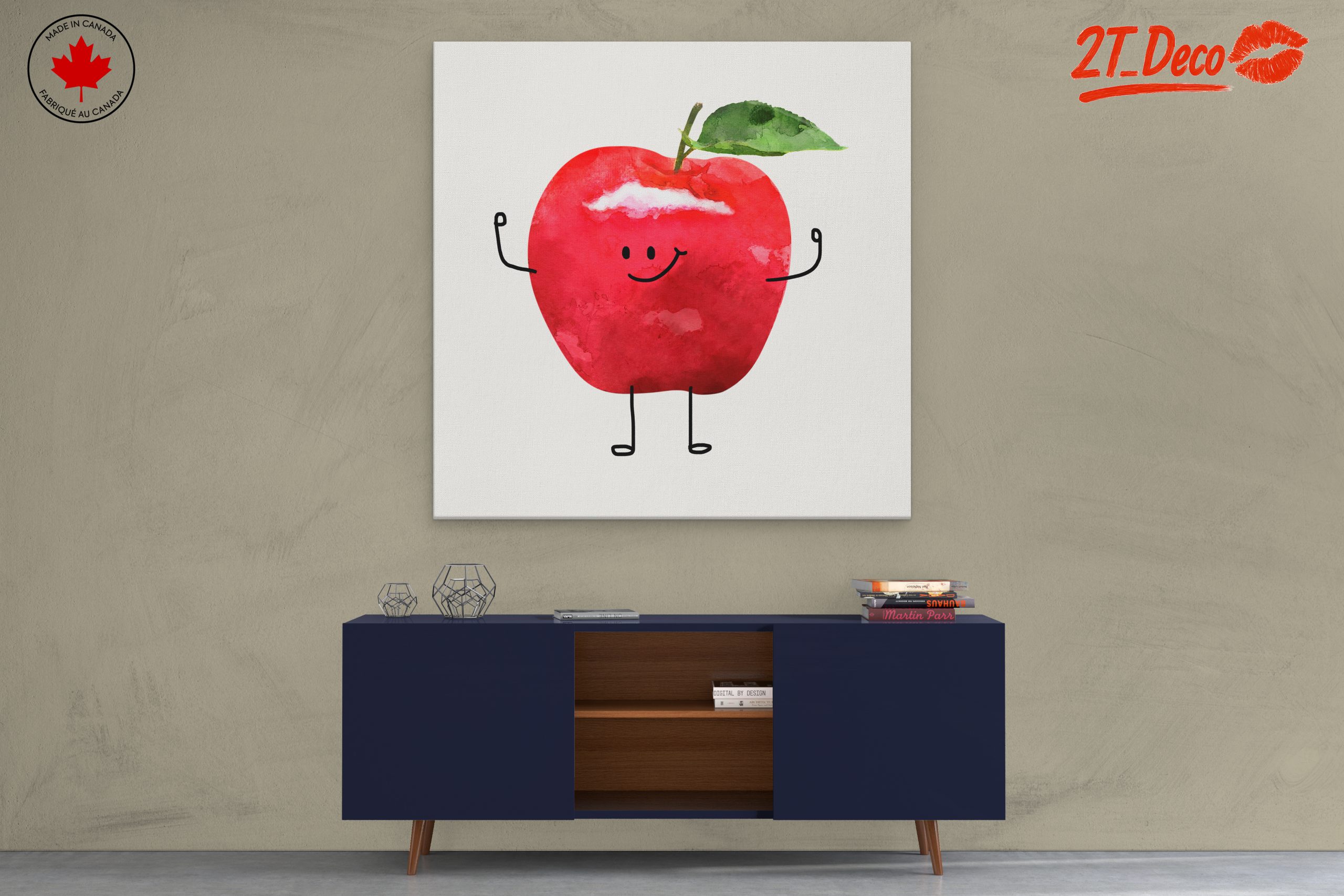 Playful Cartoon Apple Character Art - Image 3