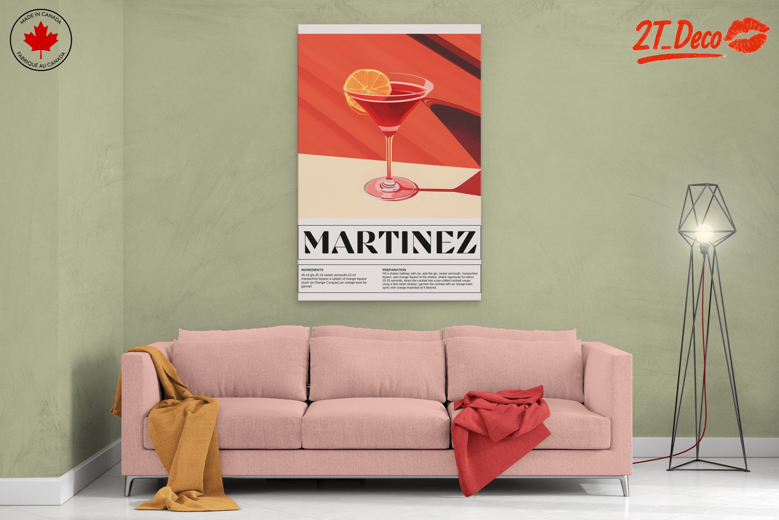 Martini Cocktail Recipe Art - Image 2