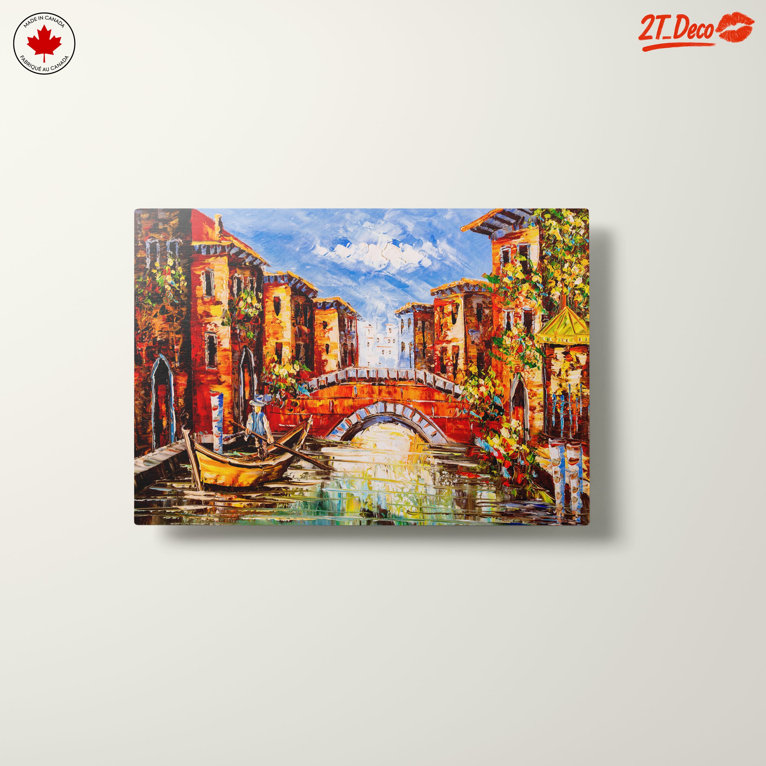 Vibrant Cityscape with Canal and Boat - Image 10