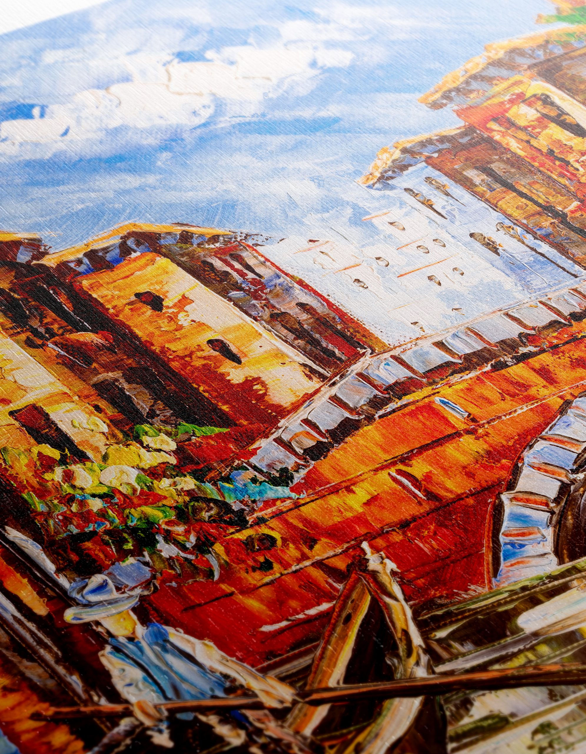 Vibrant Cityscape with Canal and Boat - Image 12