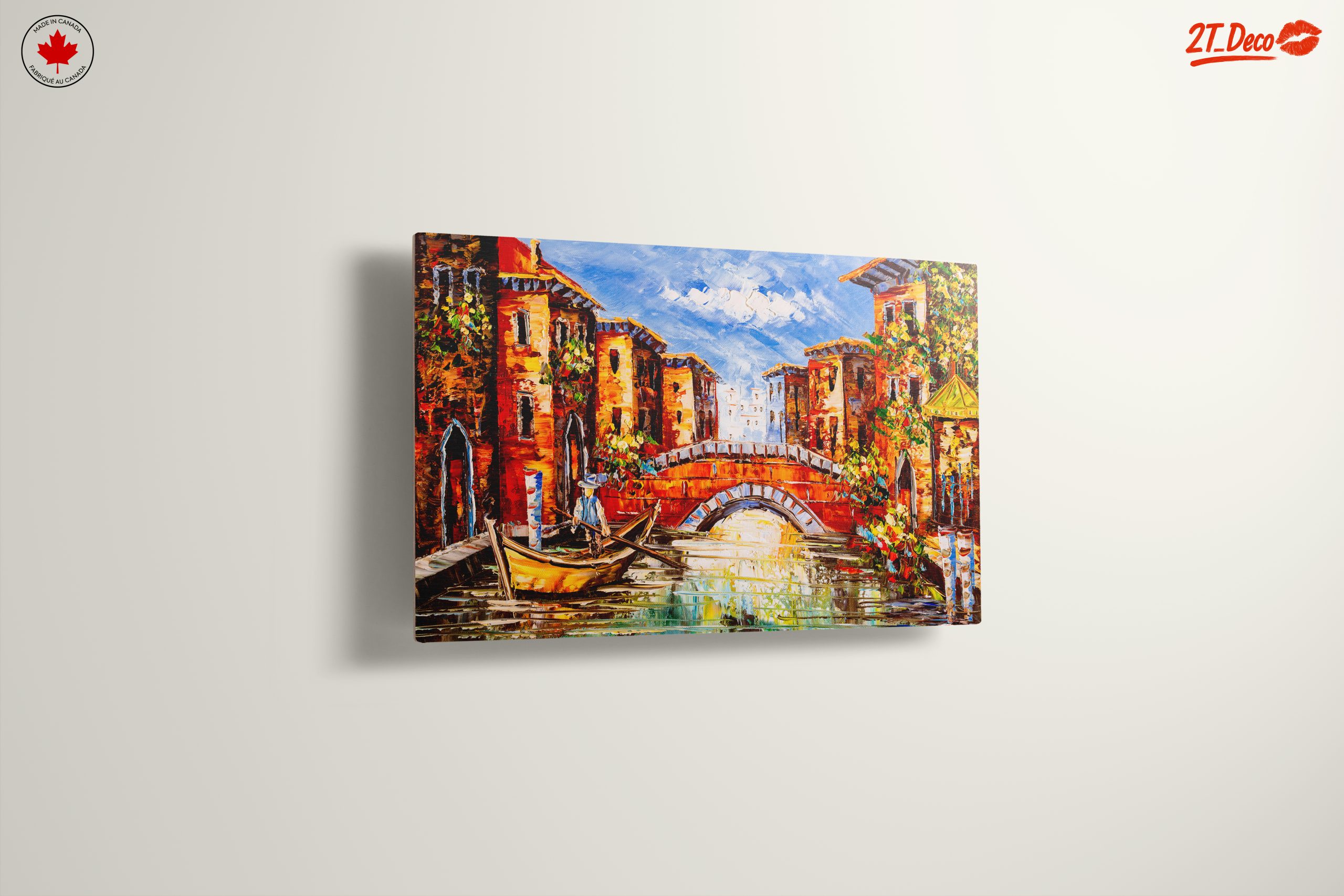 Vibrant Cityscape with Canal and Boat - Image 13