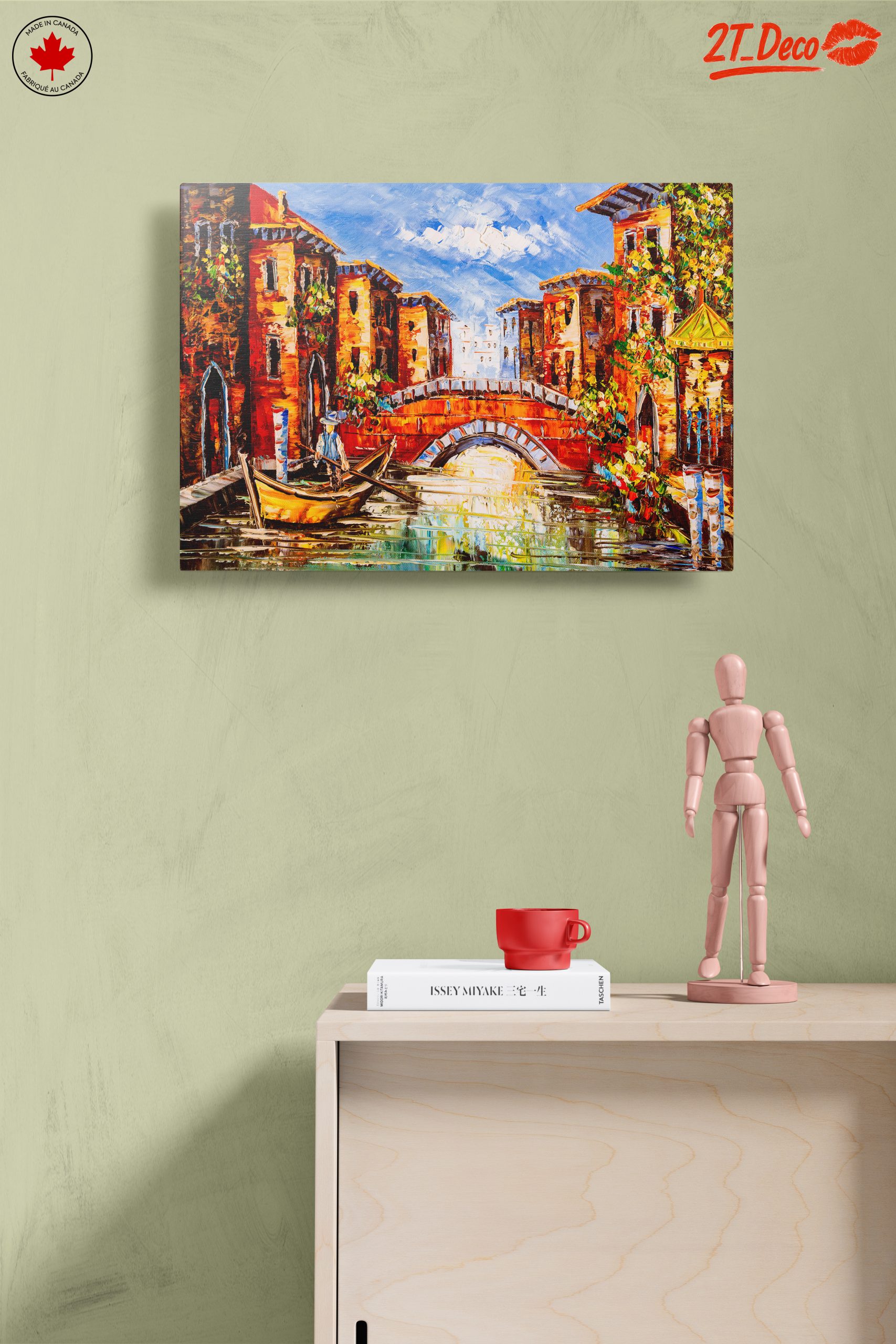 Vibrant Cityscape with Canal and Boat - Image 14