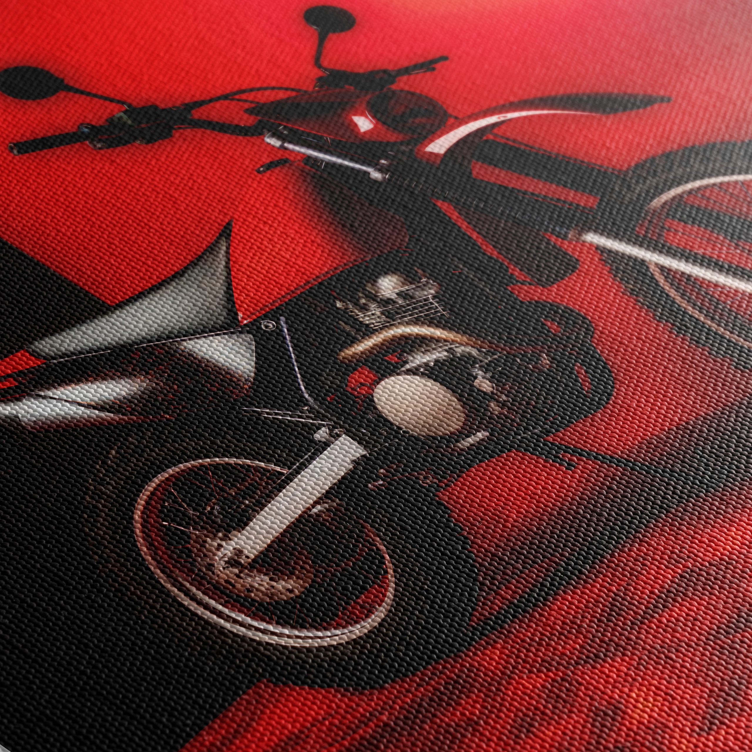 Stylish Red Motorcycle Artwork - Image 5