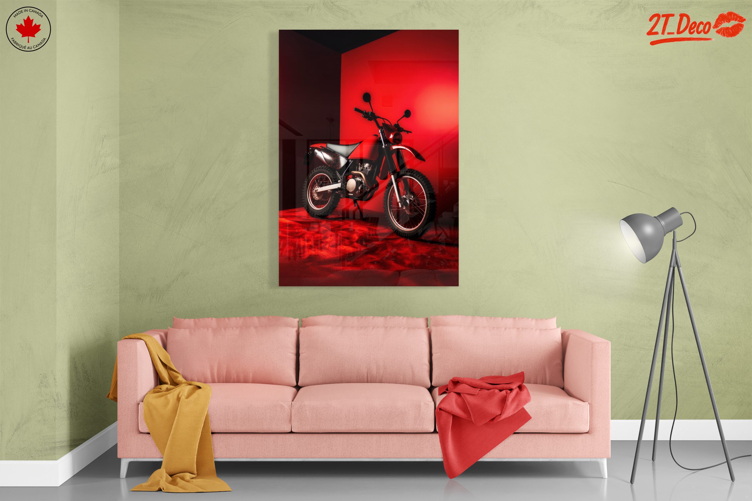 Stylish Red Motorcycle Artwork - Image 7