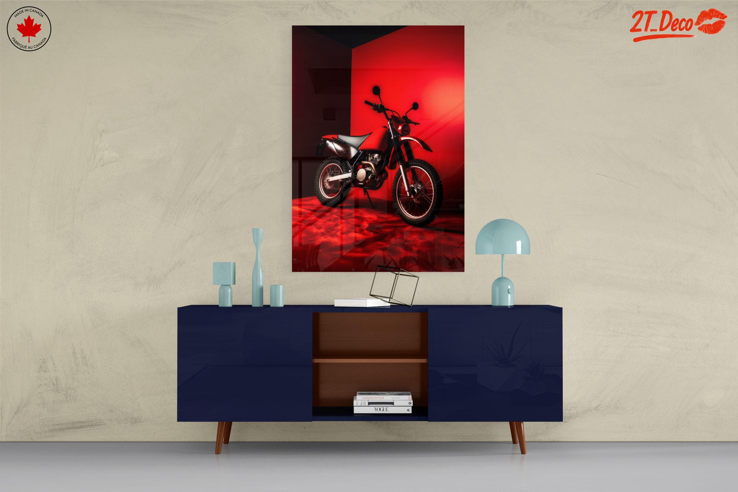 Stylish Red Motorcycle Artwork - Image 8