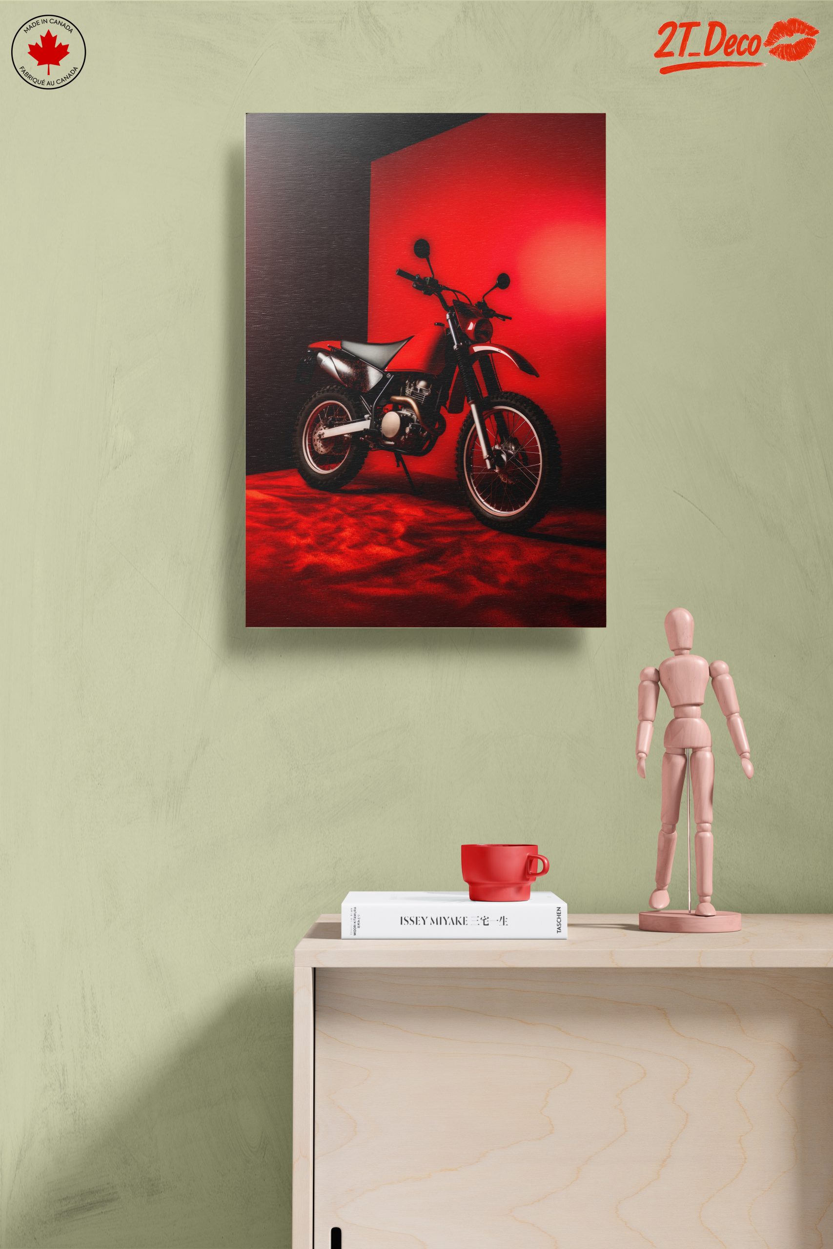 Stylish Red Motorcycle Artwork - Image 14