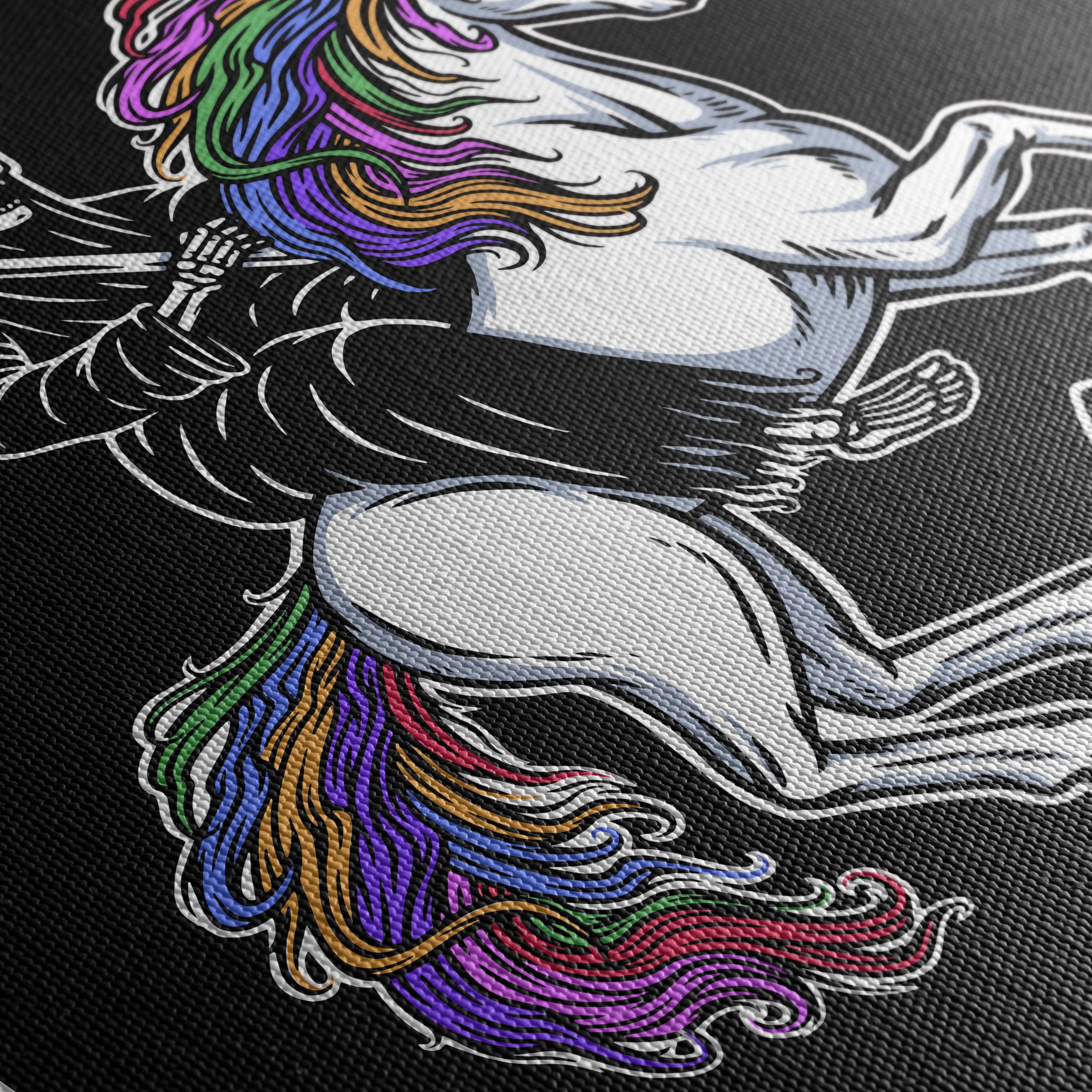 Whimsical Grim Reaper Riding Unicorn Art - Image 5