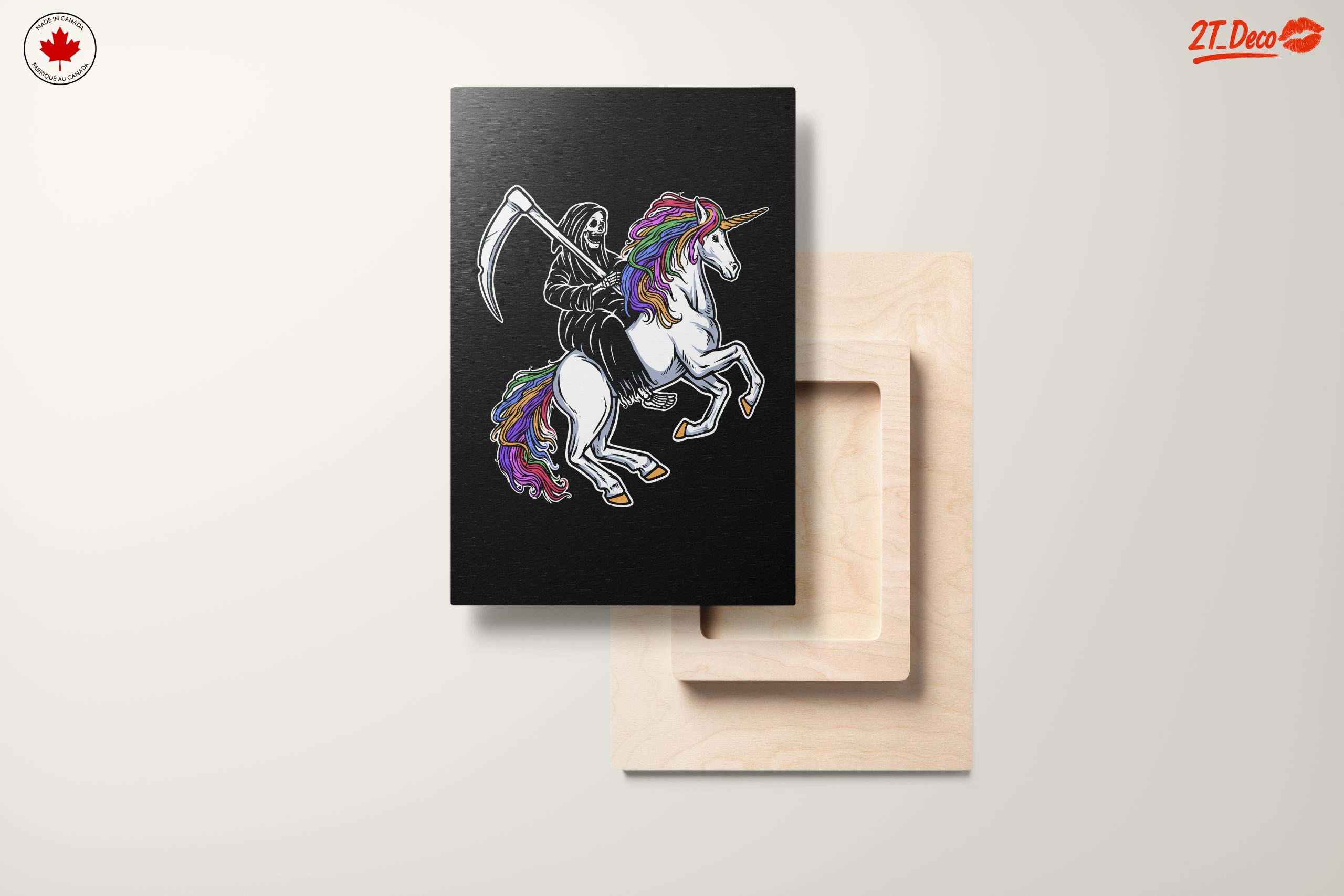 Whimsical Grim Reaper Riding Unicorn Art - Image 11