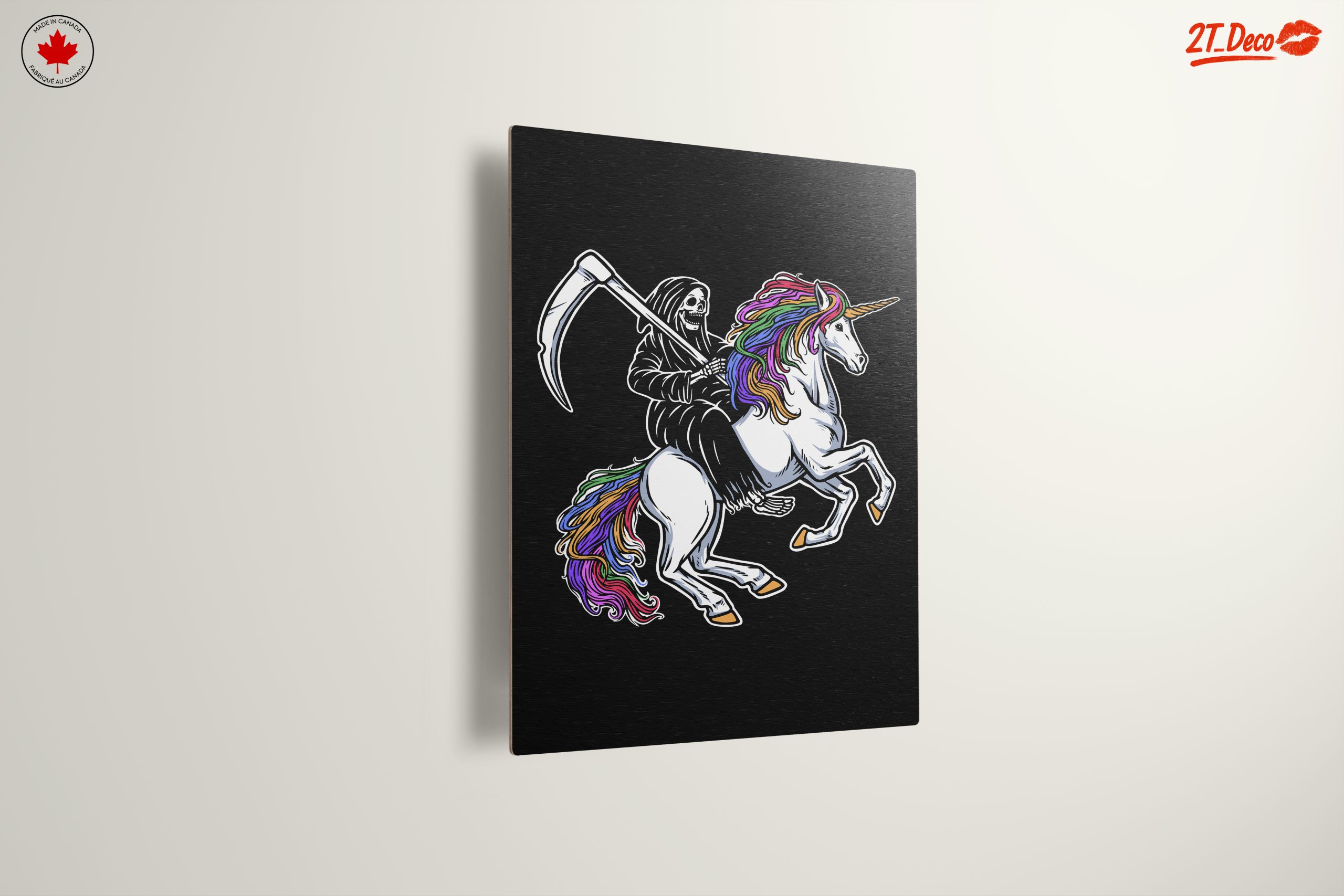 Whimsical Grim Reaper Riding Unicorn Art - Image 13