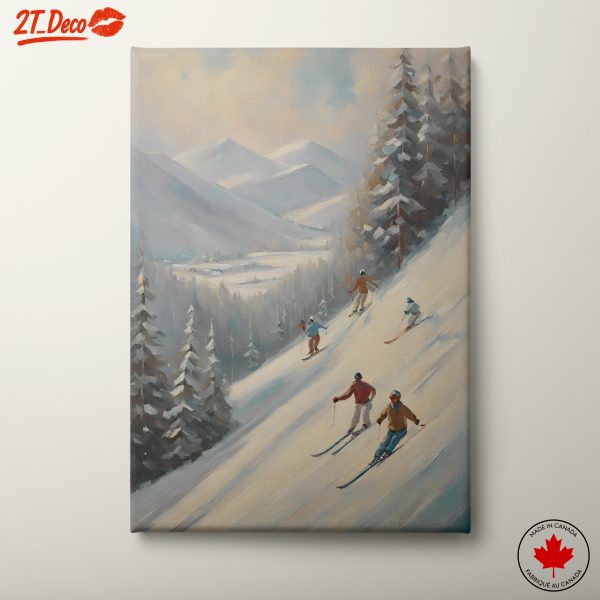 Skiing in a Scenic Mountain Landscape
