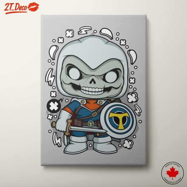 Cartoon Character Art Featuring a Playful Skull