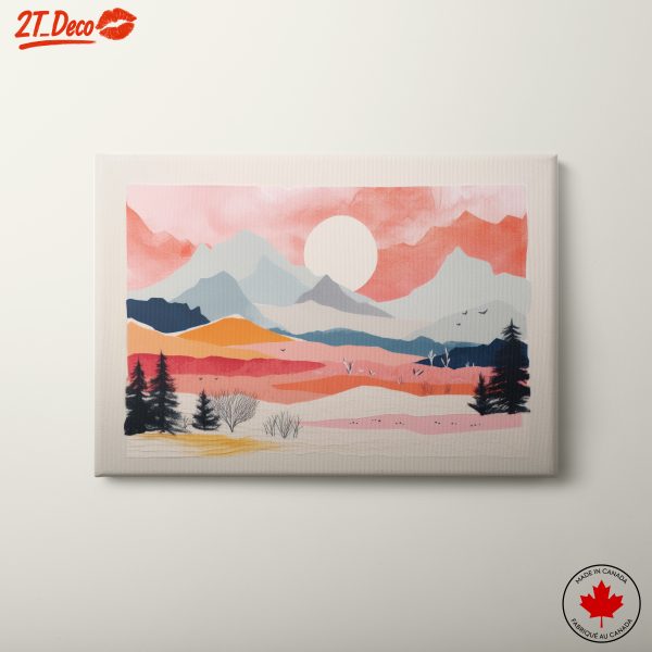 Vibrant Abstract Landscape with Sun