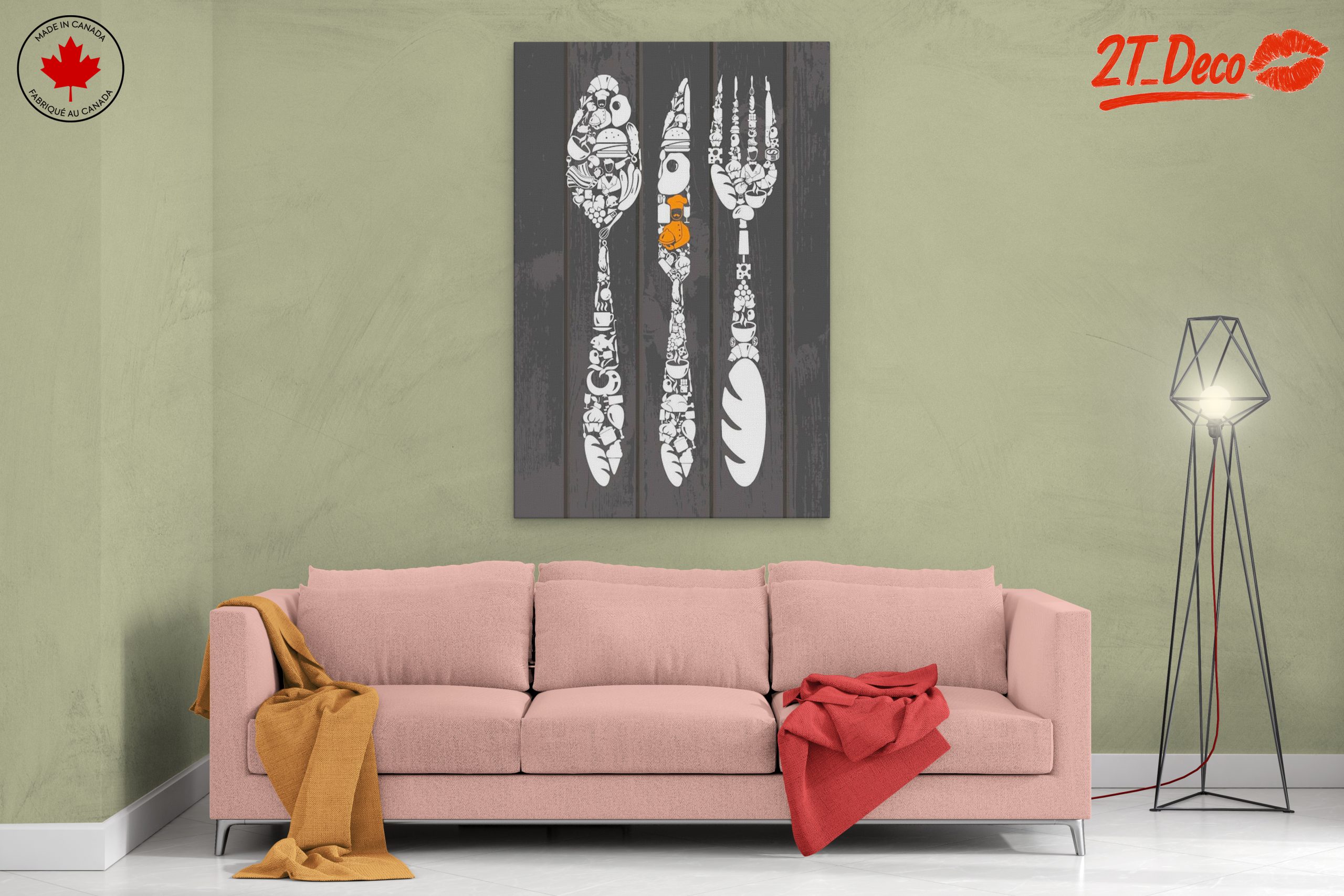 Culinary Art Decor Featuring Intricate Kitchen Utensils - Image 2