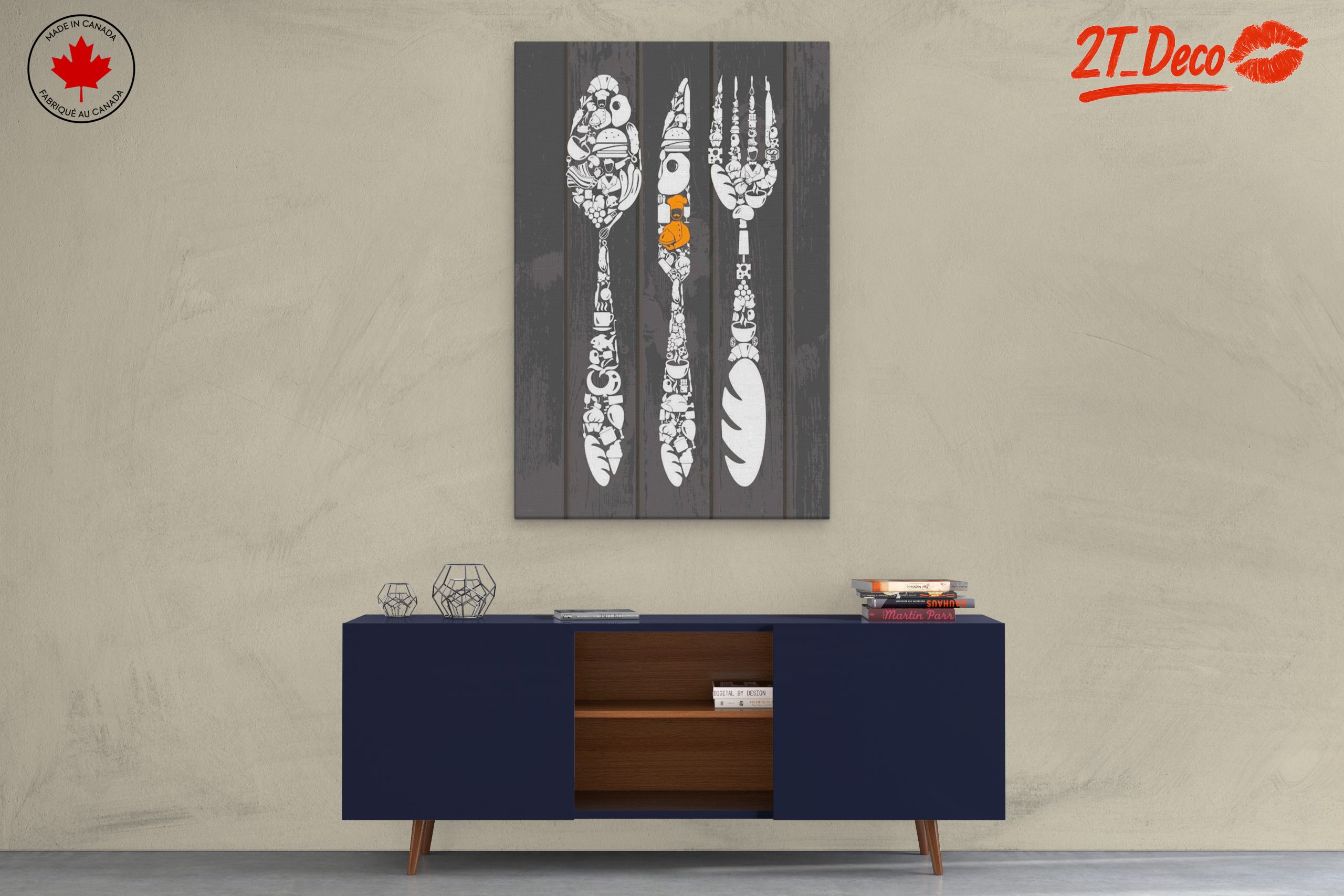 Culinary Art Decor Featuring Intricate Kitchen Utensils - Image 3