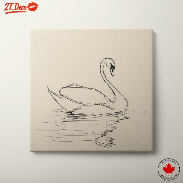 Elegant Minimalist Animal Line Art of a Swan