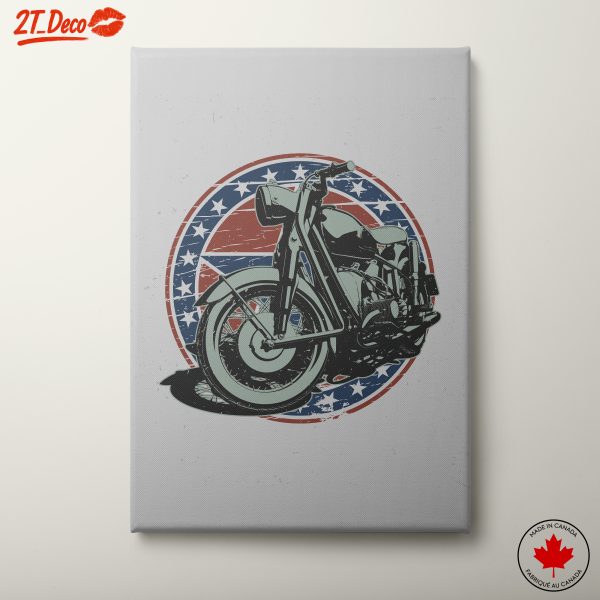 Vintage Motorcycle Art with American Emblem