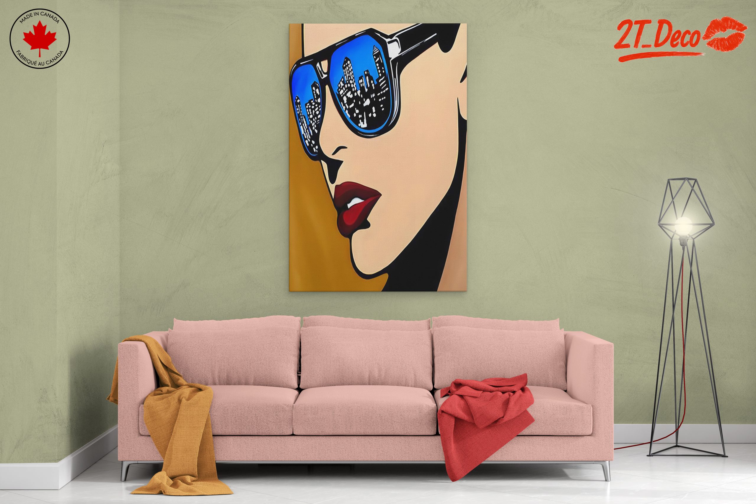 Vibrant Pop Art Portrait with Urban Reflection - Image 2
