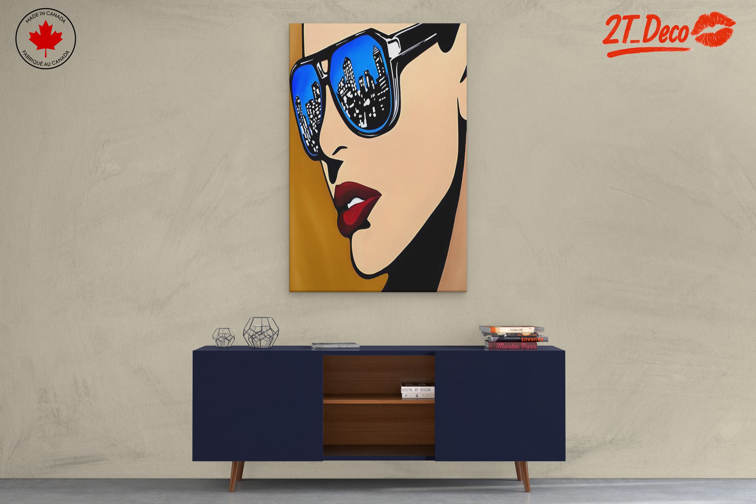Vibrant Pop Art Portrait with Urban Reflection - Image 3