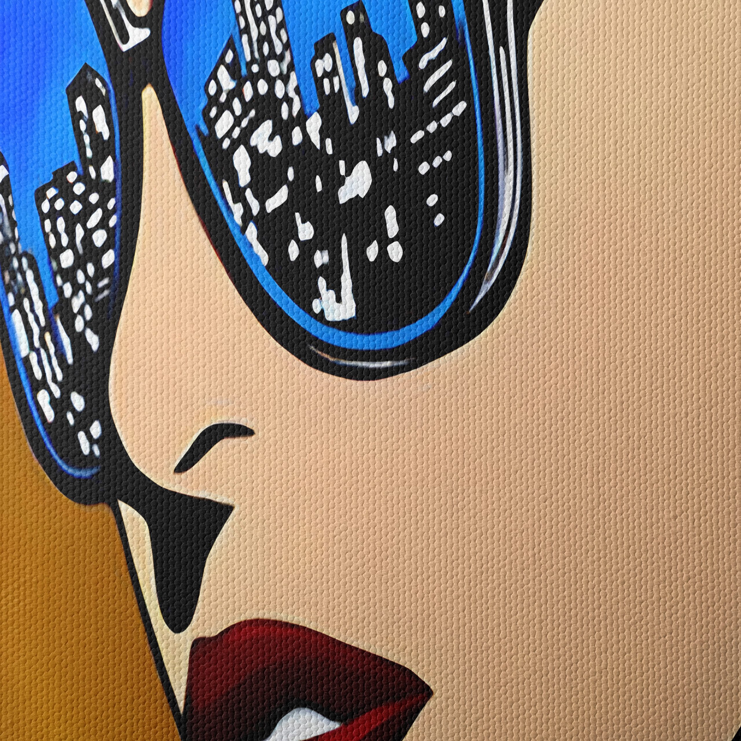 Vibrant Pop Art Portrait with Urban Reflection - Image 4