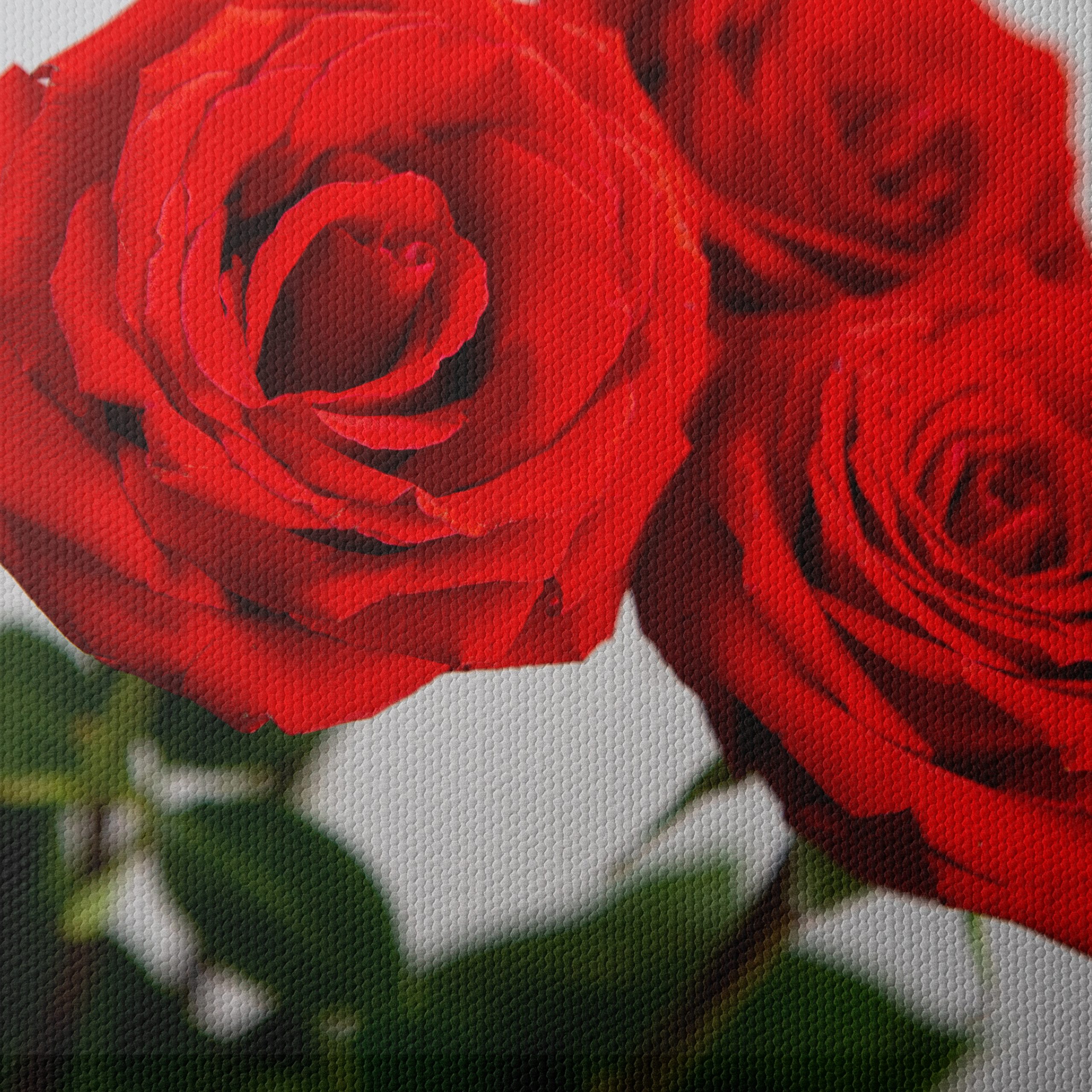Elegant Floral Art with Red Roses - Image 4