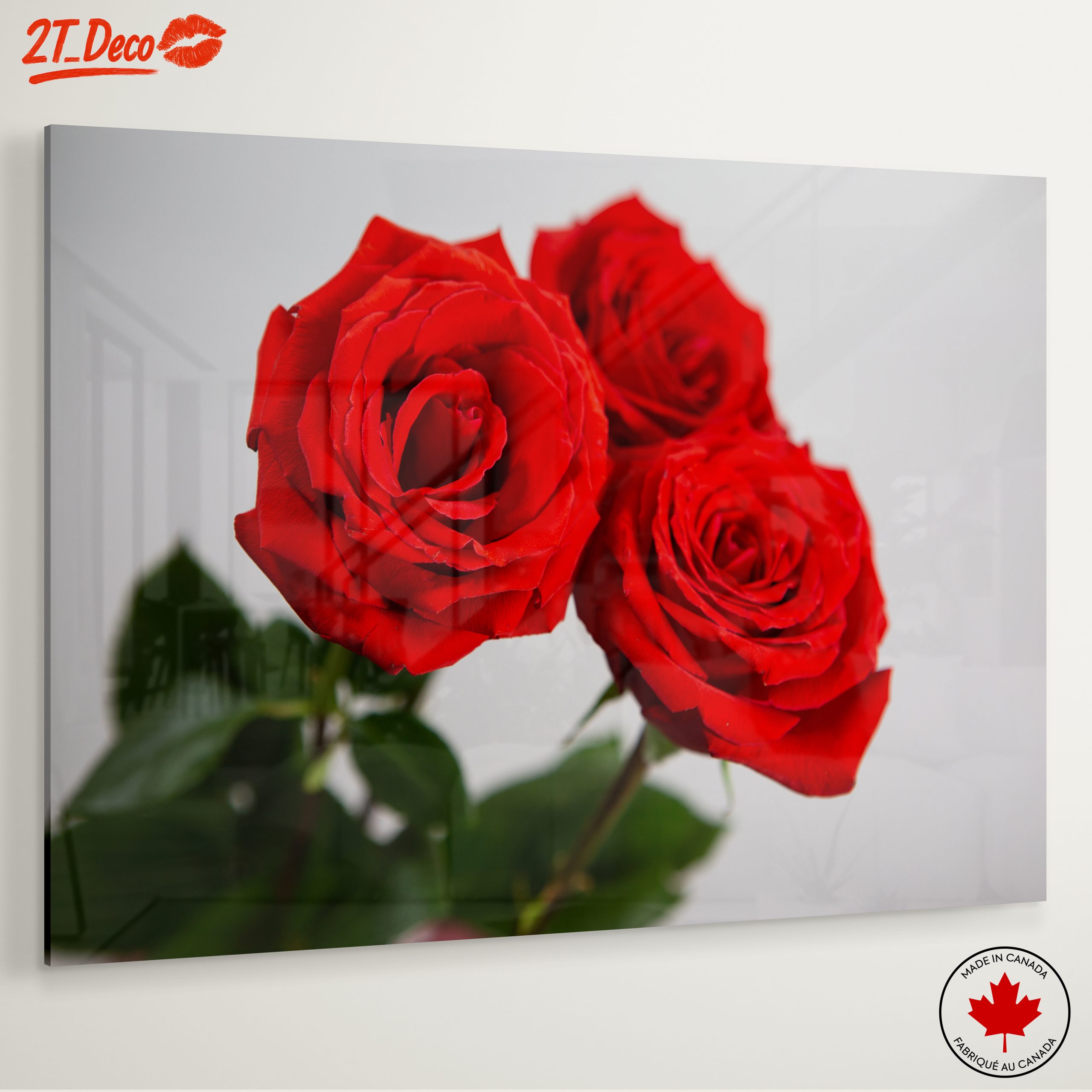Elegant Floral Art with Red Roses - Image 6