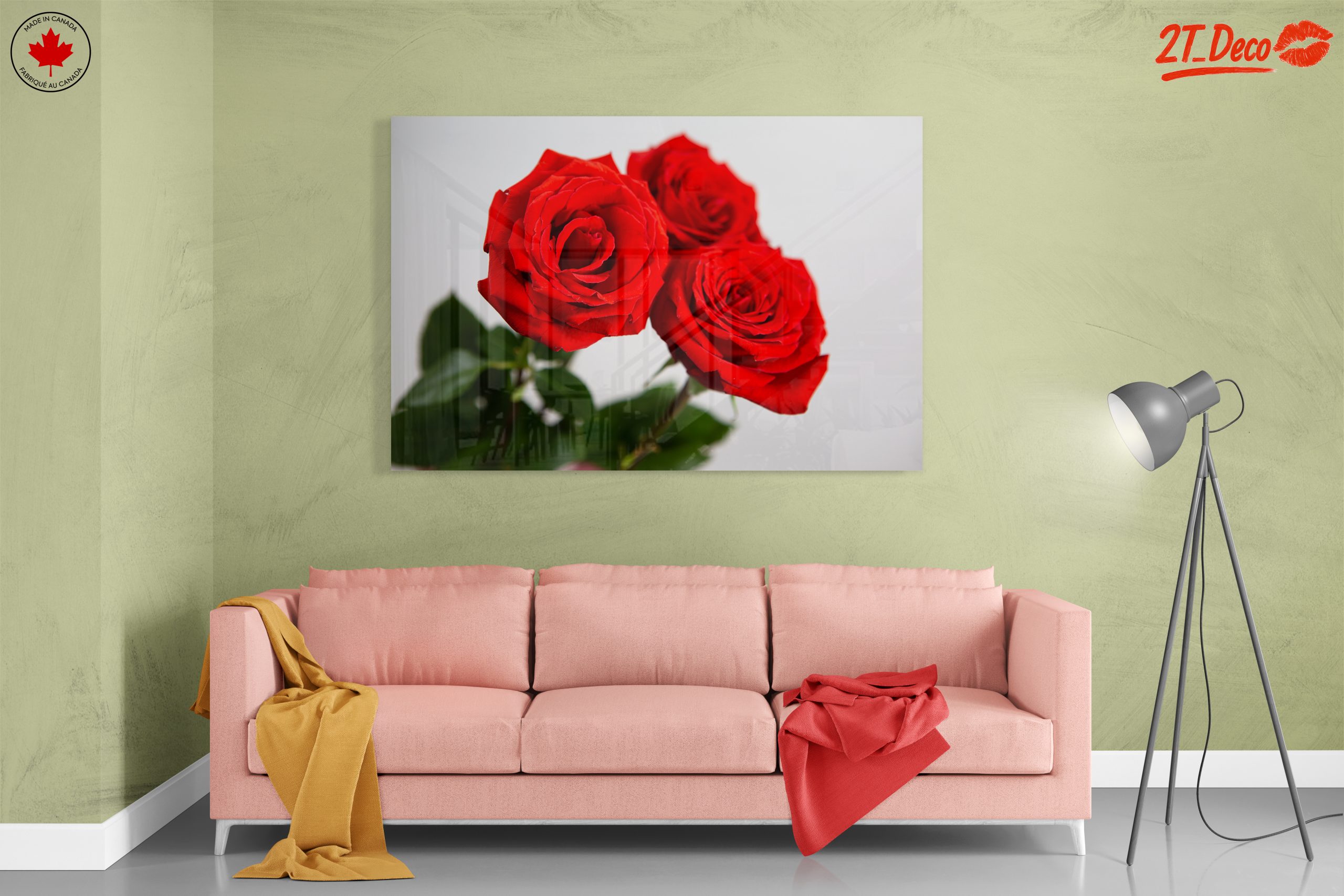 Elegant Floral Art with Red Roses - Image 7