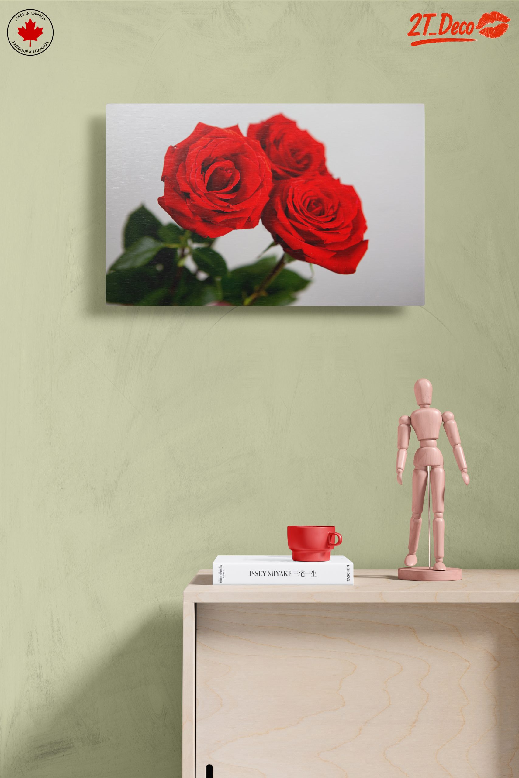 Elegant Floral Art with Red Roses - Image 14