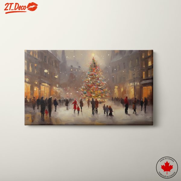 Charming Christmas Winter Scene with Tree