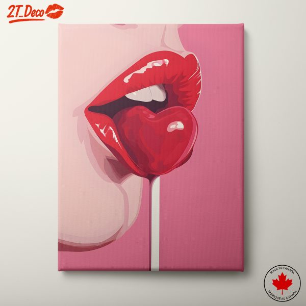 Sensual Candy Artwork with Red Lips