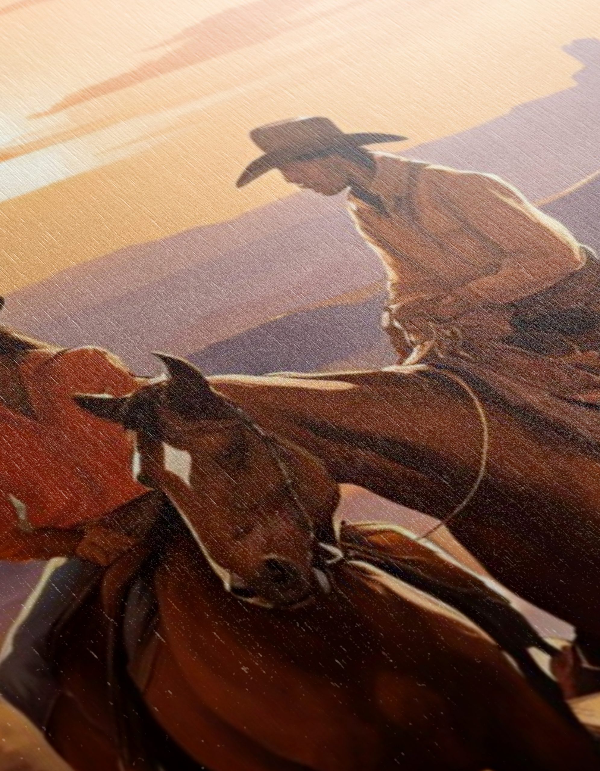 Cowboys Riding Horses in Sunset Landscape - Image 12