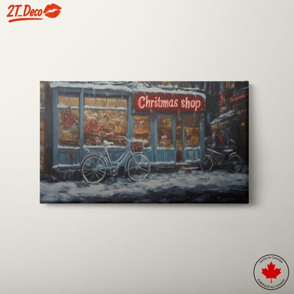 Charming Winter Christmas Shop Scene