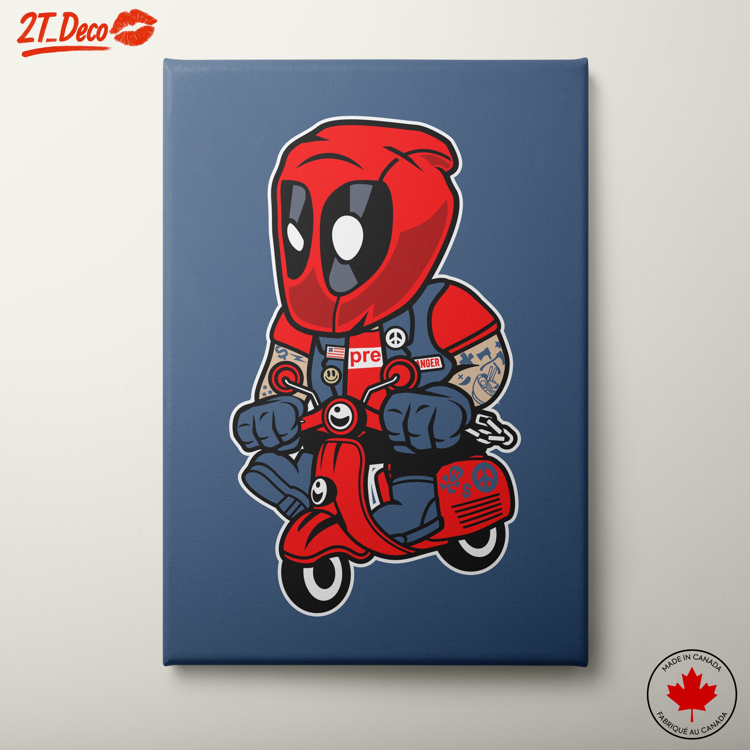 Cute Superhero Character on Scooter