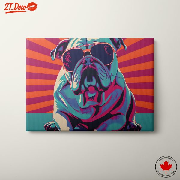 Stylized Bulldog Art in Vibrant Colors