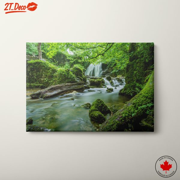 Lush Green Waterfall in Tranquil Nature