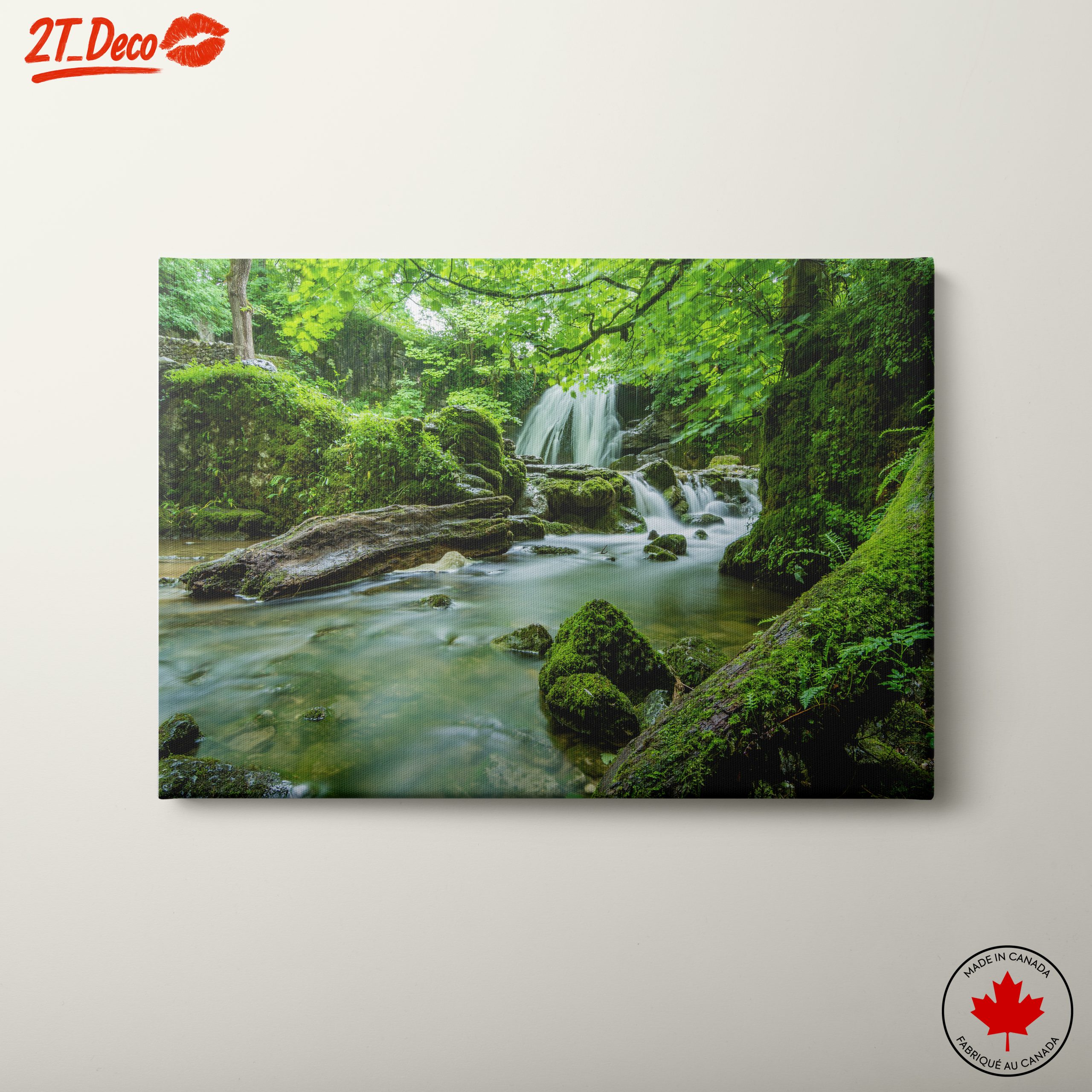 Lush Green Waterfall in Tranquil Nature
