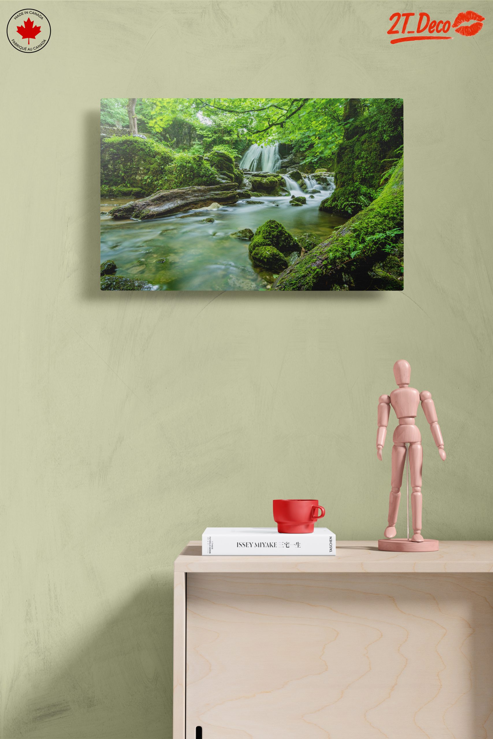 Lush Green Waterfall in Tranquil Nature - Image 14