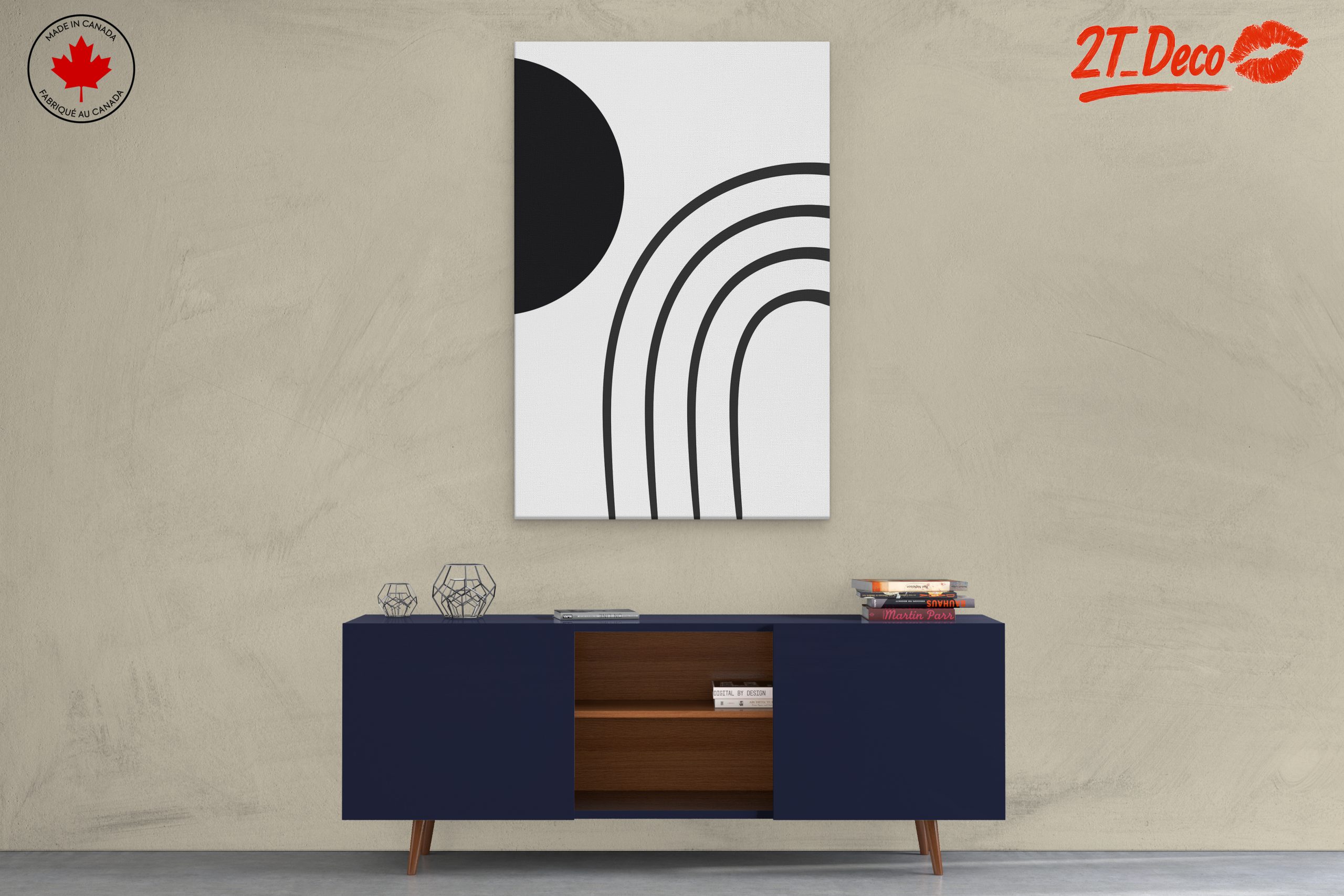Minimalist Abstract Black and White Art - Image 3
