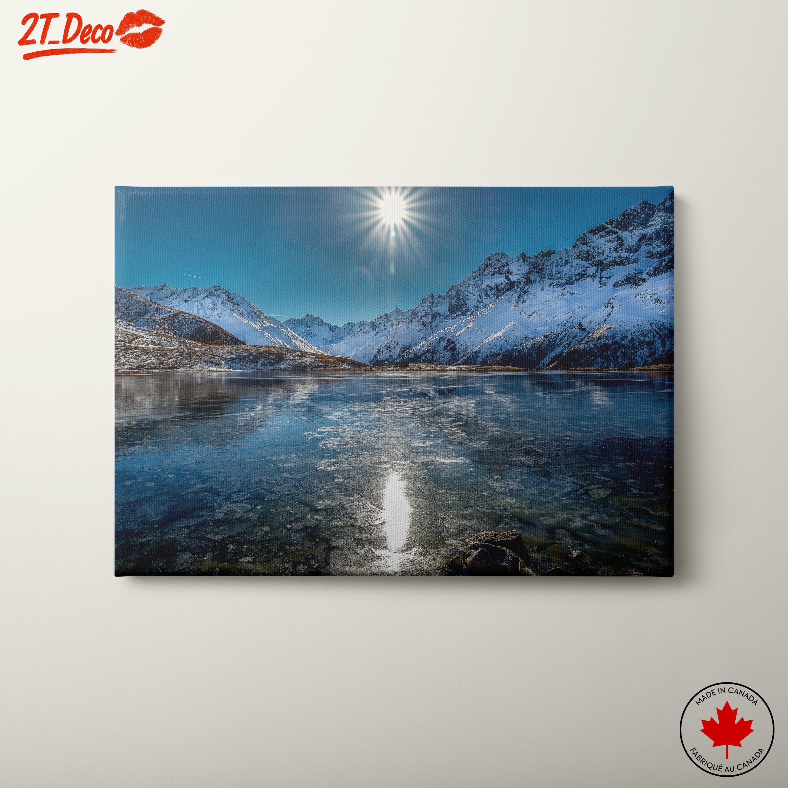 Snow-Covered Mountains and Reflective Lake