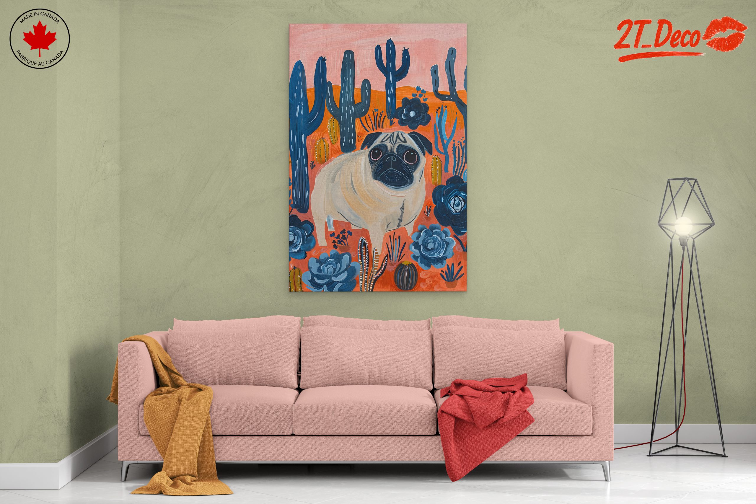 Playful Pug Surrounded by Cacti - Image 2