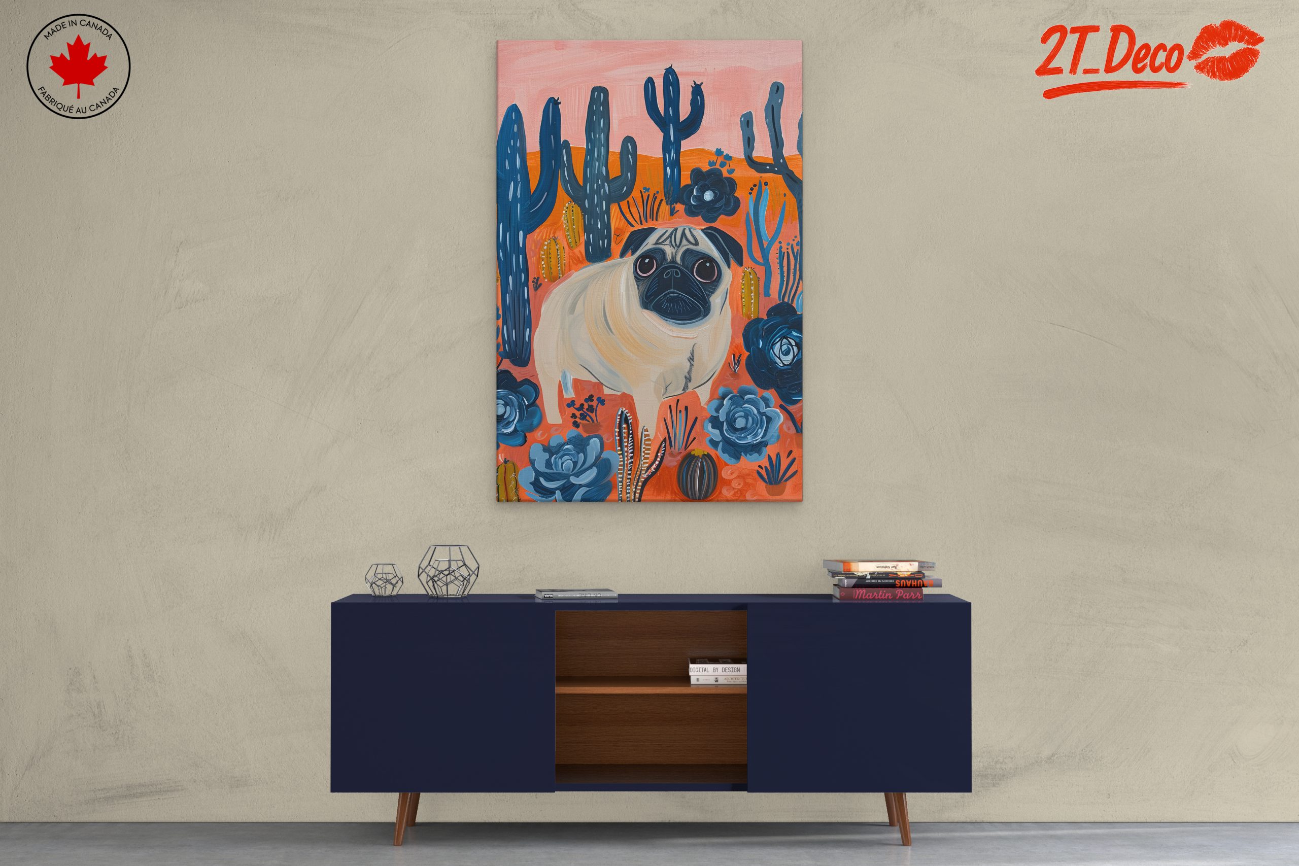Playful Pug Surrounded by Cacti - Image 3