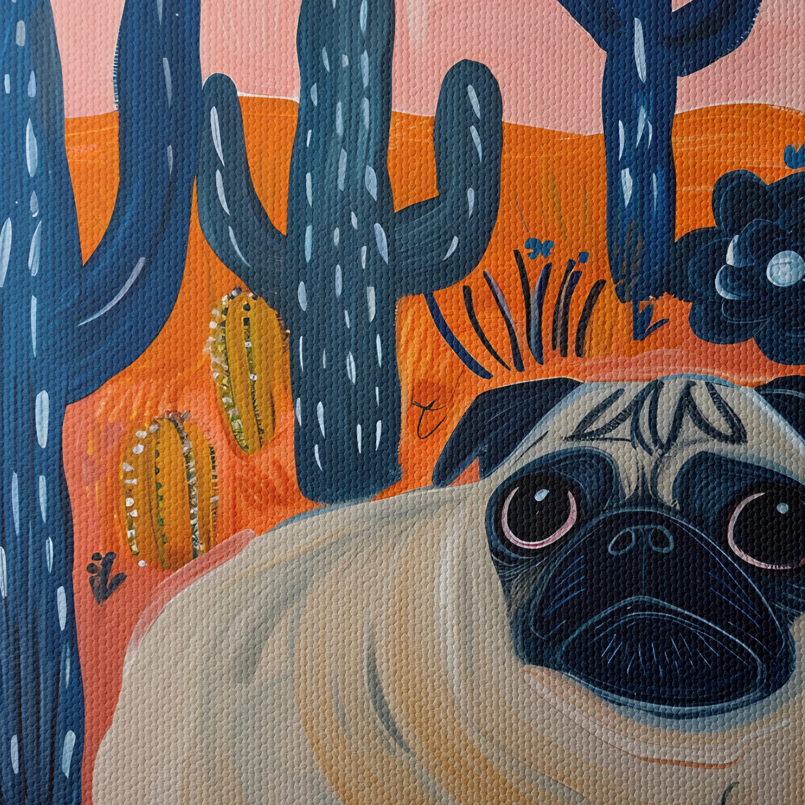 Playful Pug Surrounded by Cacti - Image 4