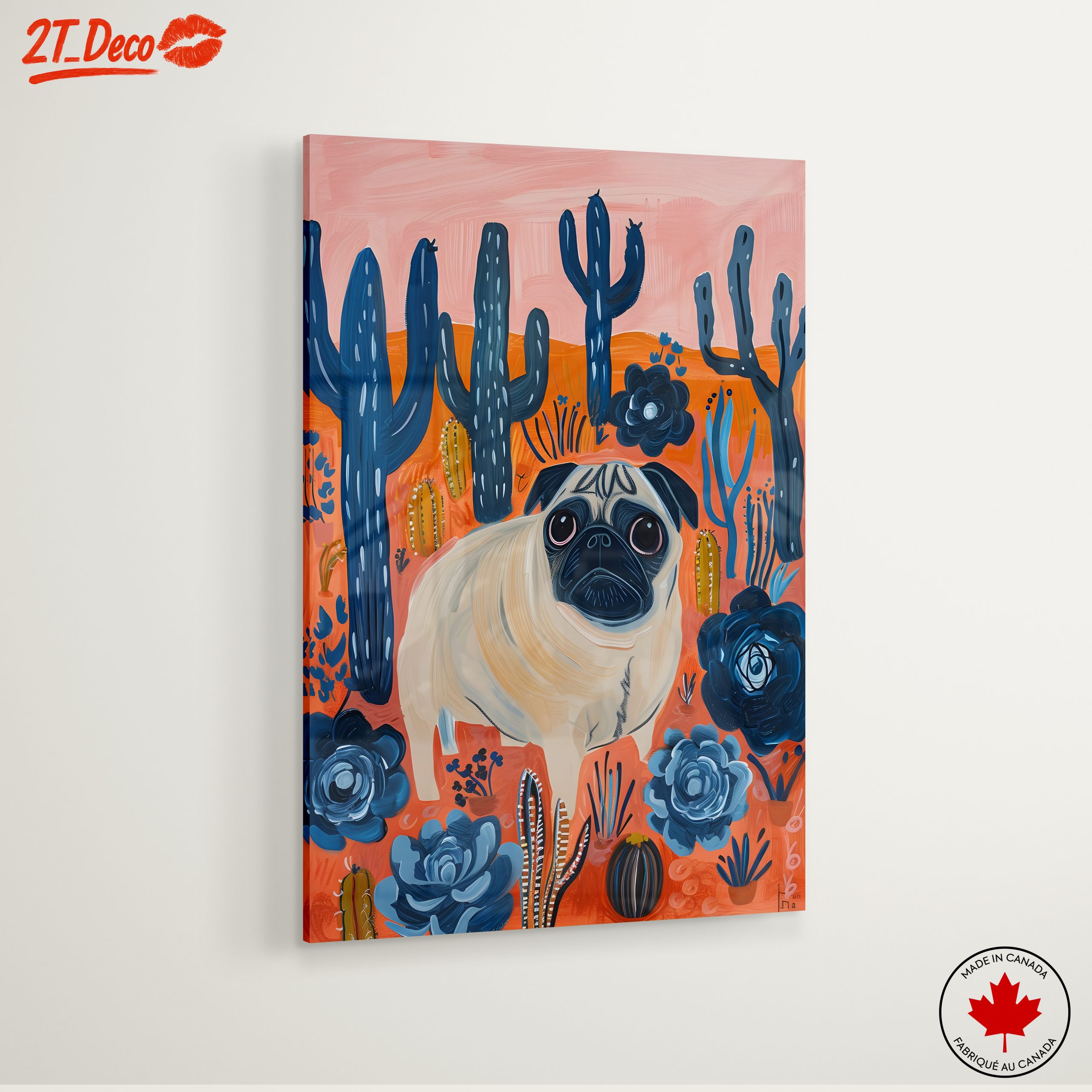 Playful Pug Surrounded by Cacti - Image 6
