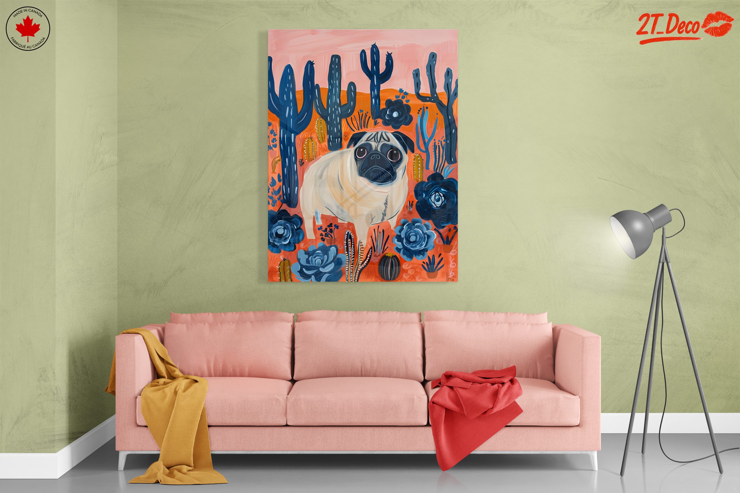 Playful Pug Surrounded by Cacti - Image 7