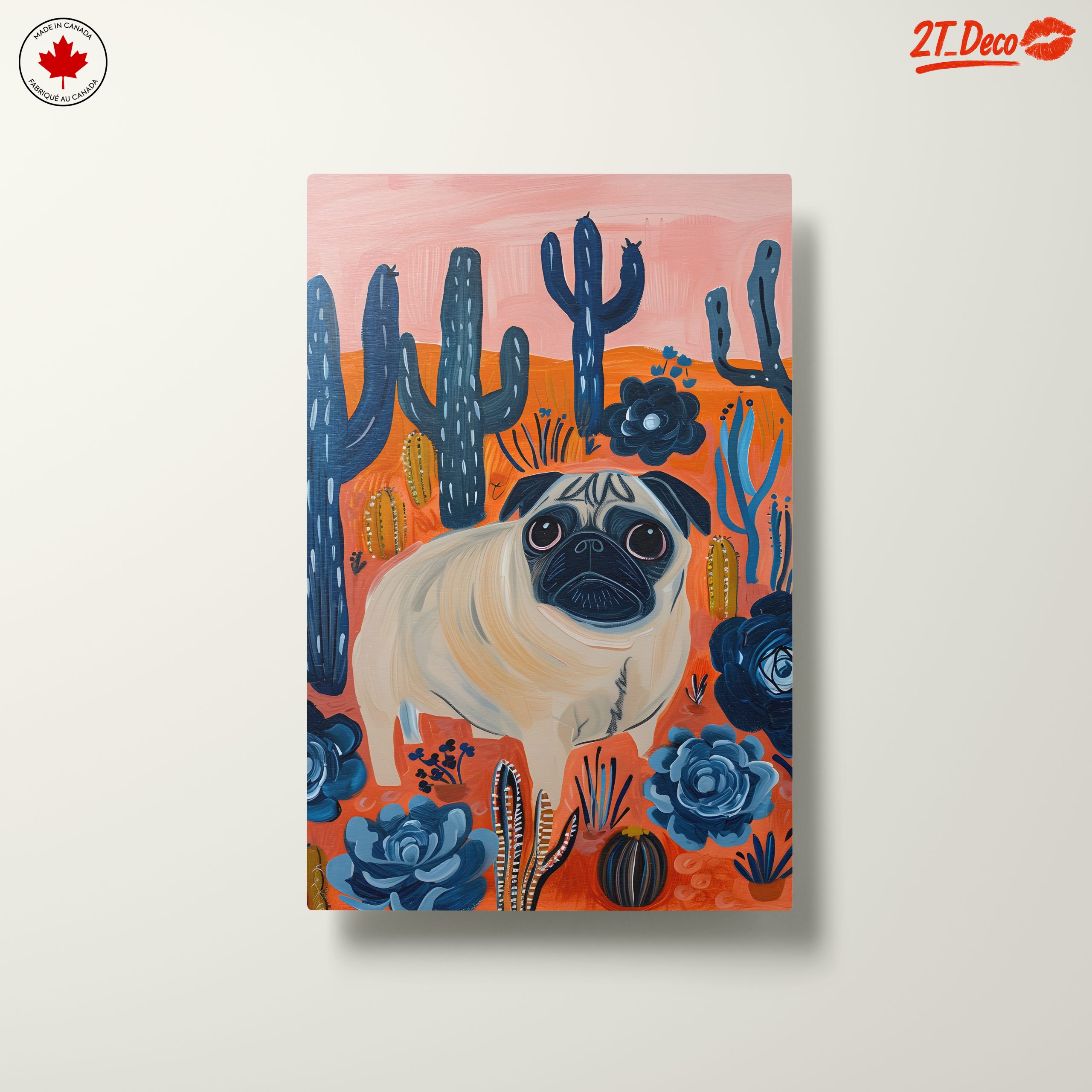Playful Pug Surrounded by Cacti - Image 10