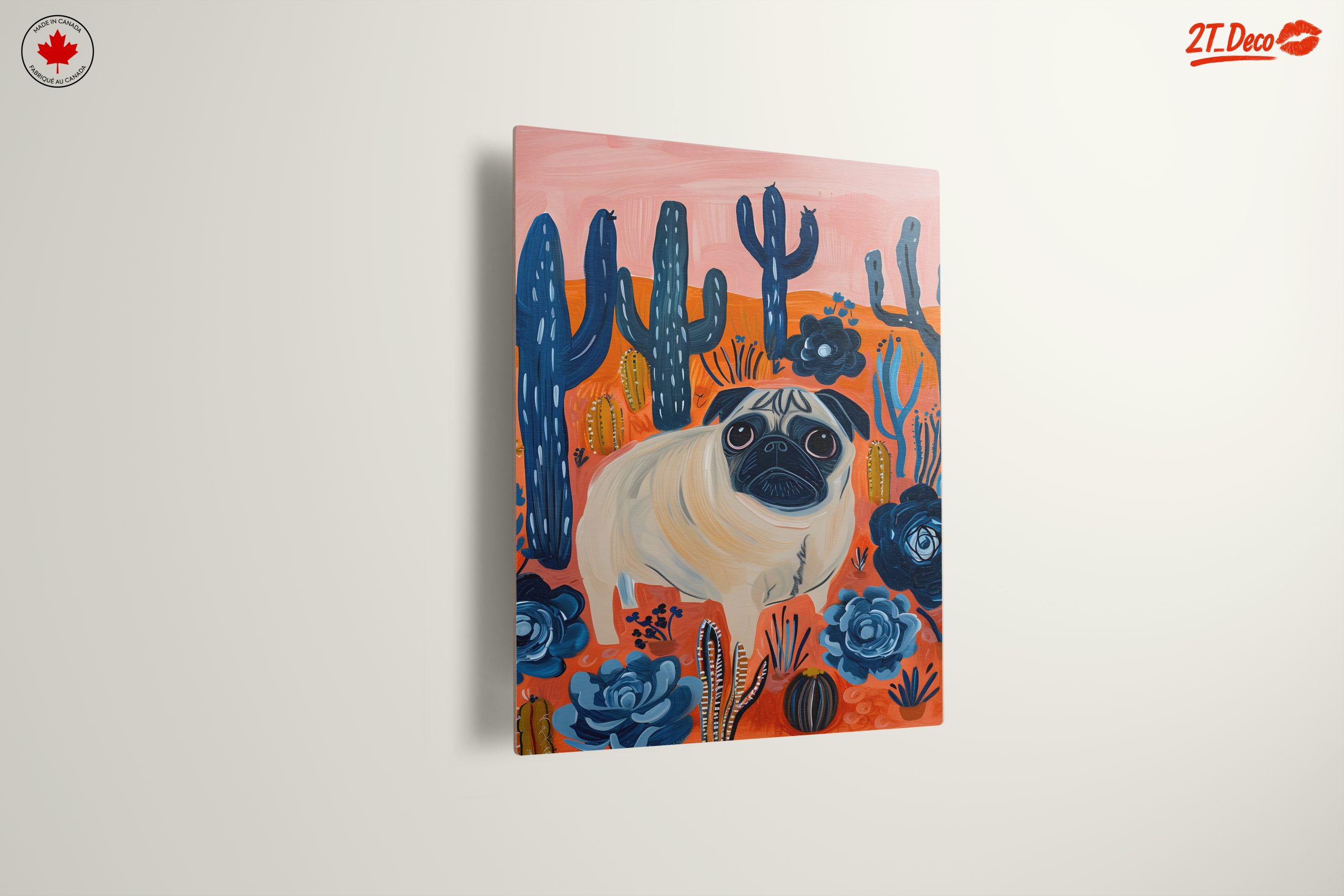 Playful Pug Surrounded by Cacti - Image 13