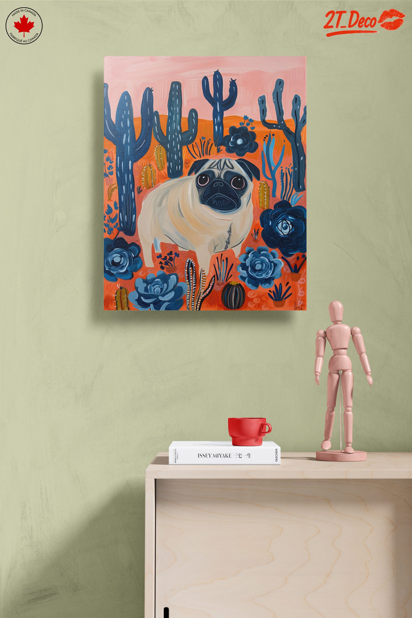 Playful Pug Surrounded by Cacti - Image 14