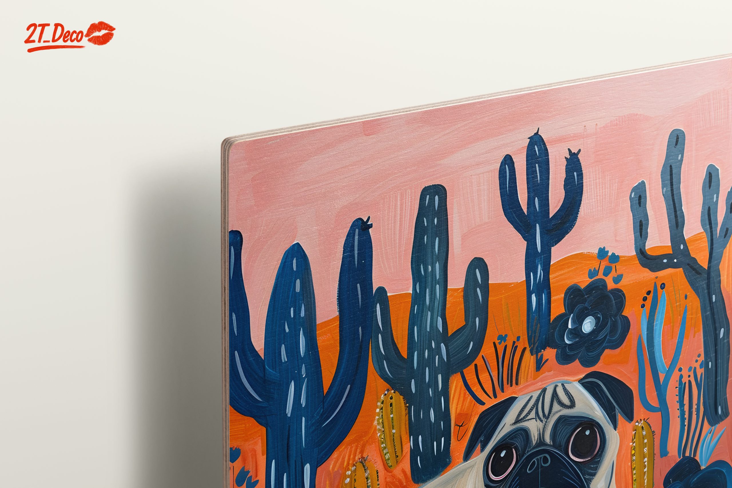 Playful Pug Surrounded by Cacti - Image 15