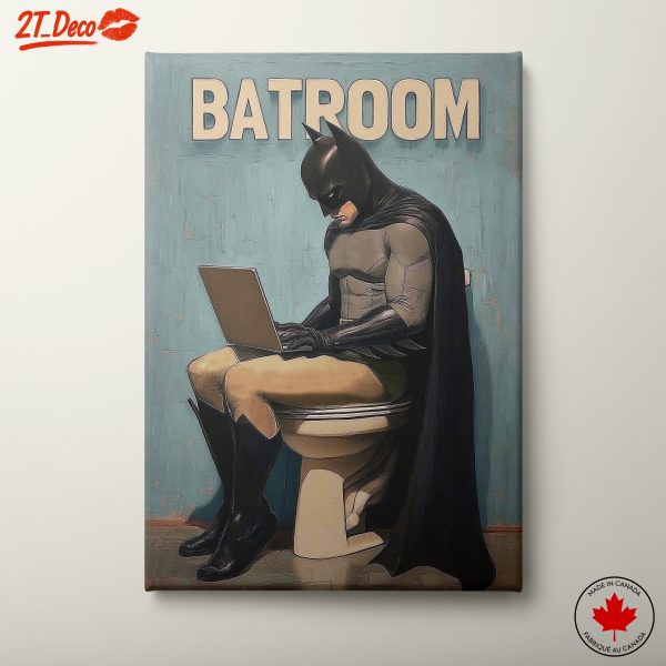 Batman in a Bathroom Scene Art